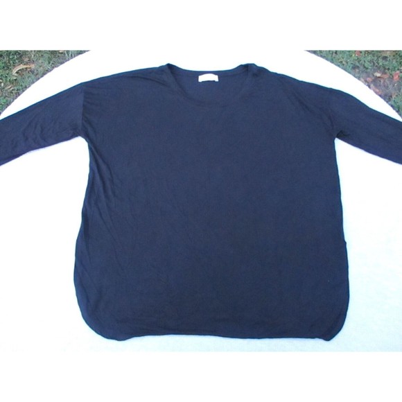 Babaton Aritzia Norris Shirt Women's Size Large Black 3/4 Sleeve Side Slits Top - Picture 9 of 15